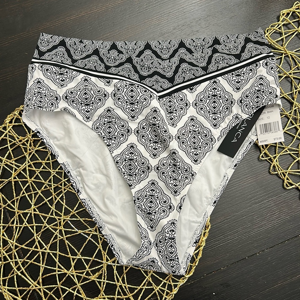 La Blanca V-Front High Waist Bikini Swimsuit Bottom - Picture 3 of 5